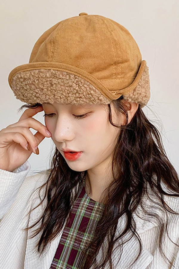 [해외/수입] 프로즌인조양털 여성 귀달이 겨울심플 모자  (5color)